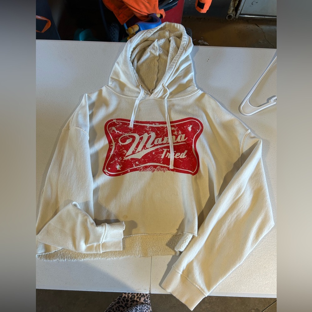 White Hoodie with Red Graphic